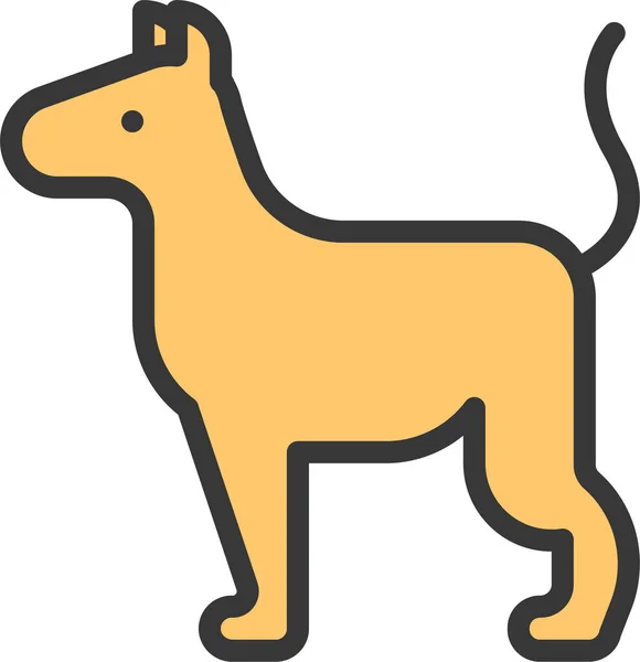 Djur Hund Däggdjur Ikon Ifylld Konturstil — Stock vektor