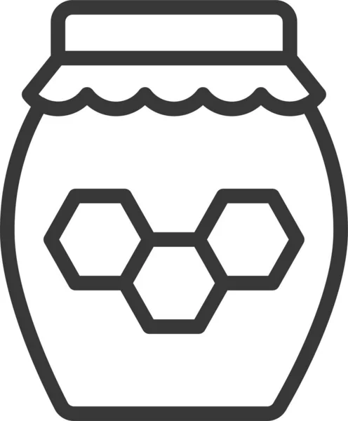 Fariming Med Med Jar Icon Obrysu Style — Stockový vektor