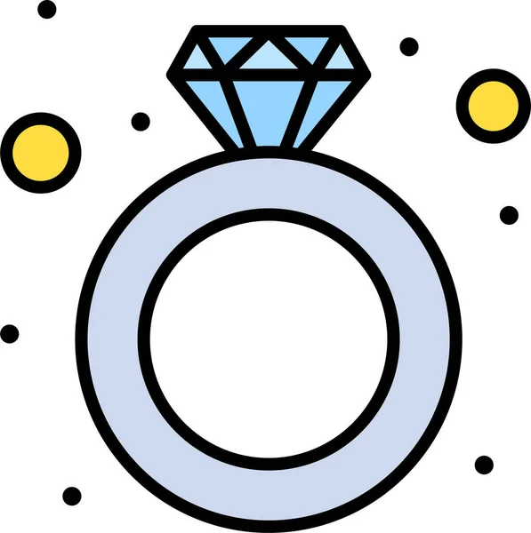 Diamant Fiançailles Icône Cadeau — Image vectorielle