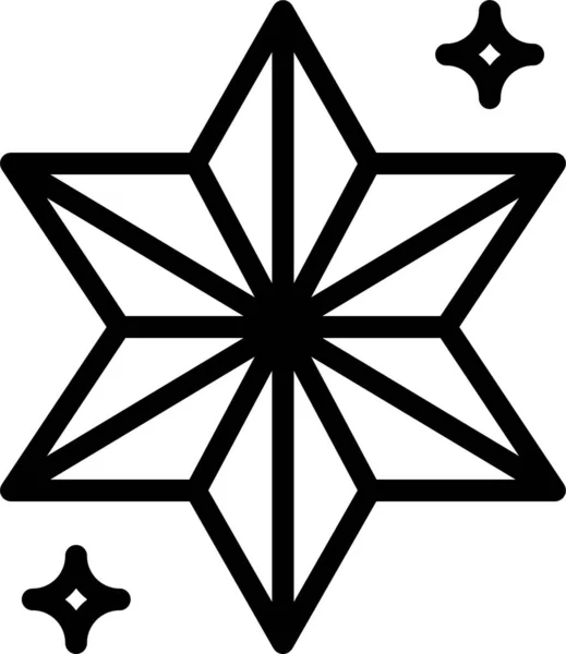 Christmas Decoration Star Icon Outline Style — Διανυσματικό Αρχείο