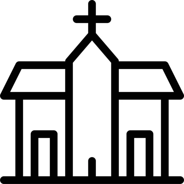 Edificio Iglesia Cristiana Icono — Vector de stock