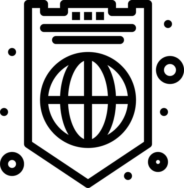 Icona Protezione Globale Internet — Vettoriale Stock