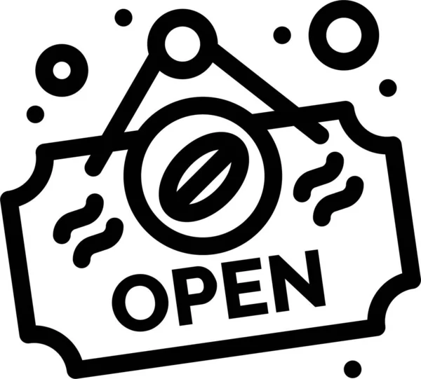 Open Shop Sign Icon Outline Style — Stock Vector