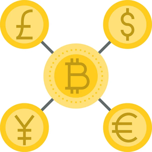 Blockchain Bitcoin Cryptocurrency Icon Flat Style — Stock Vector