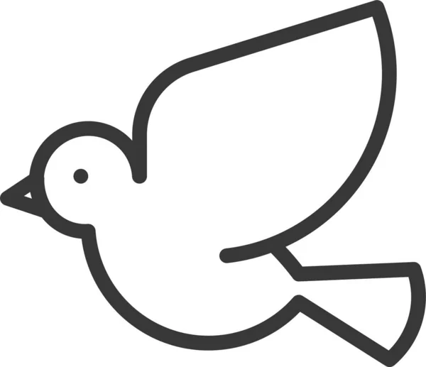 Tier Vogel Fliegen Symbol Umriss Stil — Stockvektor