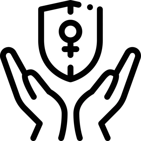 Icono Protección Contra Acoso Femenino — Archivo Imágenes Vectoriales