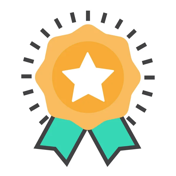 Achievement Award Badge Icon Filledoutline Style — Stock Vector