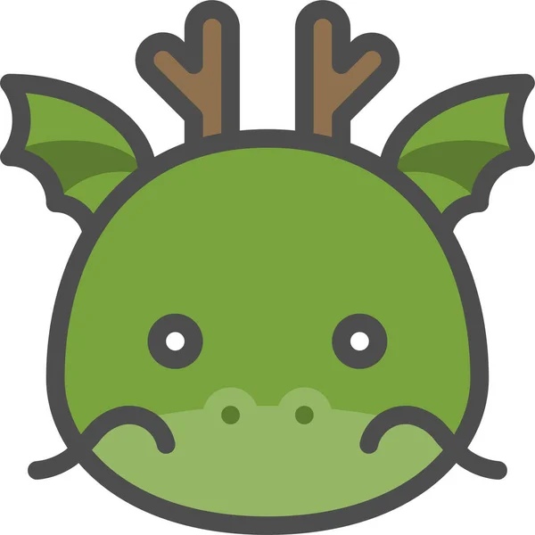 Animal Icono Dragón Chino Estilo Filledoutline — Vector de stock