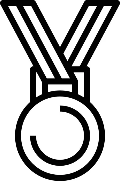 Βραβείο Πρωταθλητής Εικονίδιο Μετάλλιο Στο Περίγραμμα Στυλ — Διανυσματικό Αρχείο