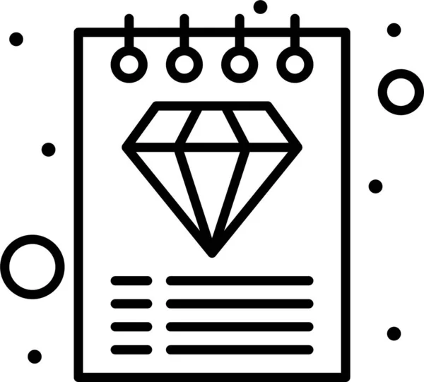 Icono Premium Lujo Diamantes Estilo Esquema — Vector de stock