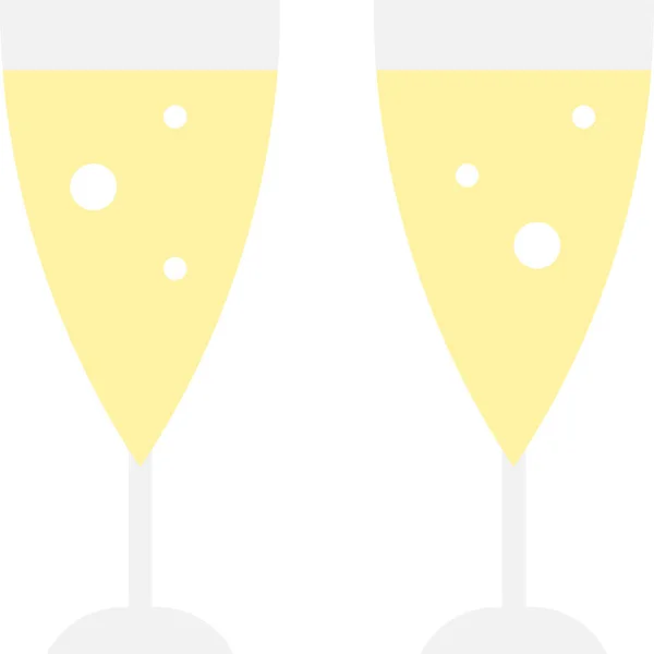 Nápoj Šampaňské Vánoční Ikona Plochém Stylu — Stockový vektor