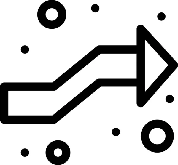 Pijlen Kruisen Kruispunt Pictogram Omtrek Stijl — Stockvector