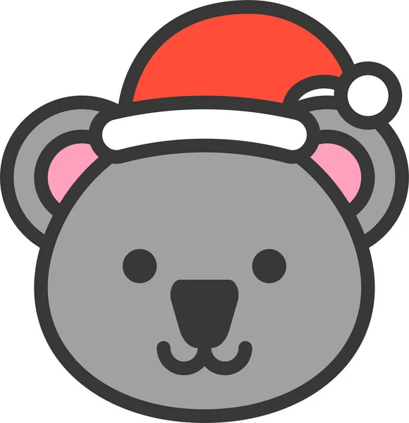 Avatar Animal Icono Navidad Estilo Filledoutline — Vector de stock