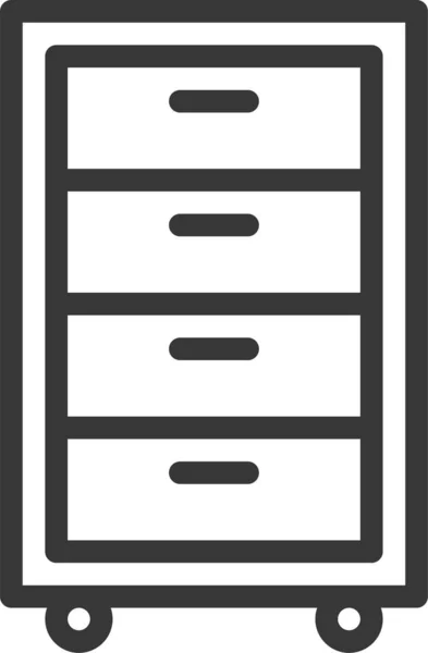 Cabinet Closet Cupboard Icon Outline Style — Stock Vector