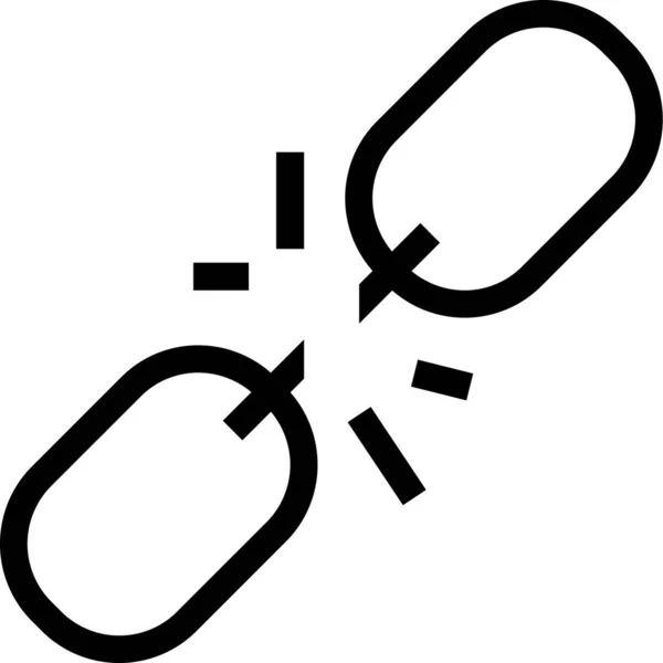 Broken Chain Error Icon Outline Style — Stockový vektor