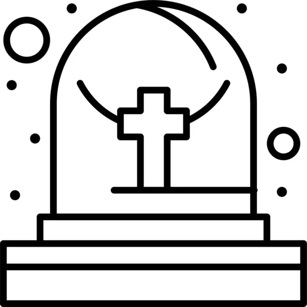 Cemetery Grave Tomb Icon Easter Category — Stock Vector