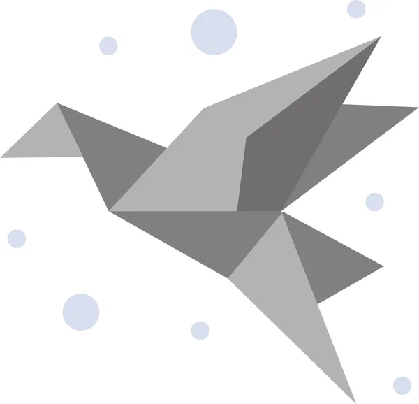 Art Oiseau Plié Icône — Image vectorielle