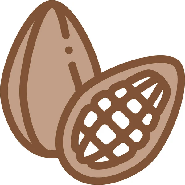 Almendra Bob Cacao Icono — Vector de stock