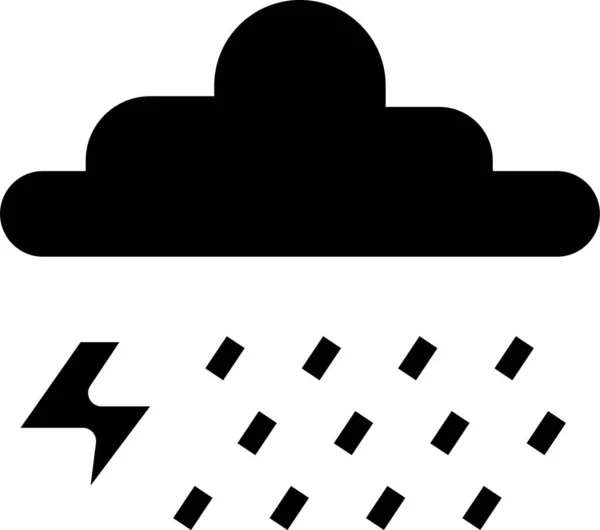 Икона Глобального Дождя Твердом Стиле — стоковый вектор
