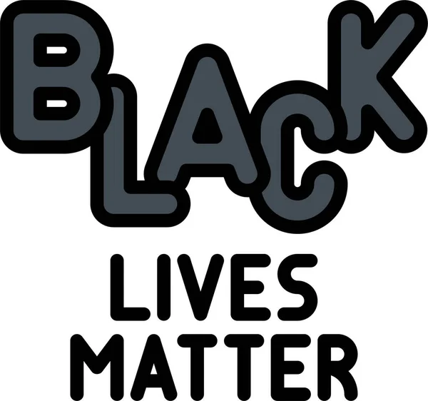 Negro Vidas Materia Blm Icono Texto — Vector de stock