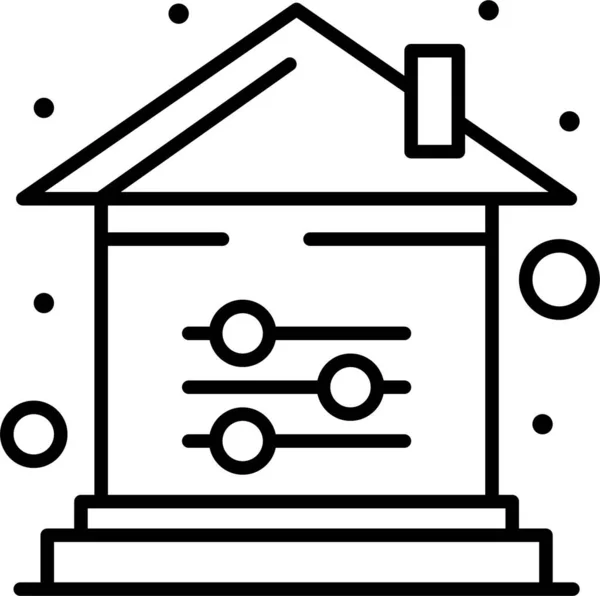 Icona Del Computer Portatile Della Casa Controllo Nella Categoria Familyhome — Vettoriale Stock