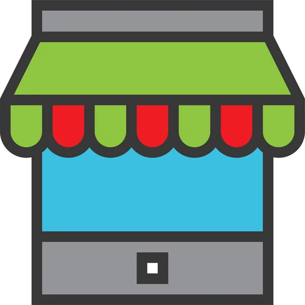 Mobile Shop Online Shop Icon Filledoutline Style — Stock Vector