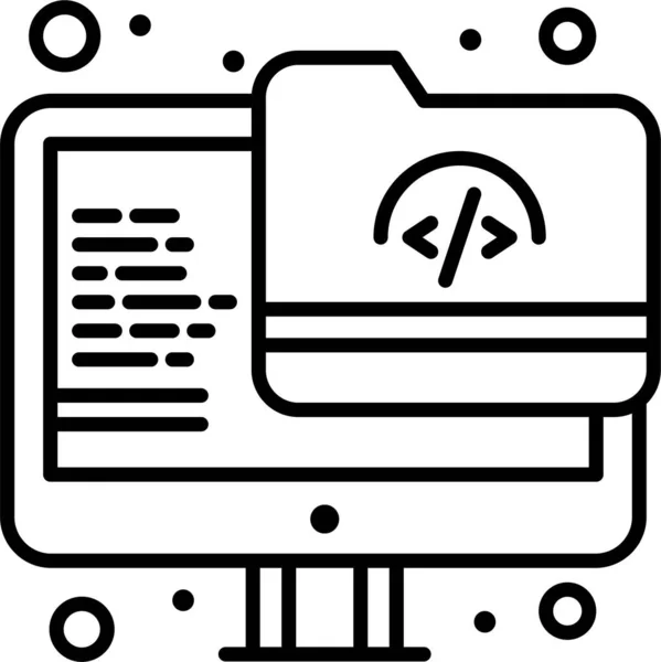 Archief Map Monitor Pictogram — Stockvector