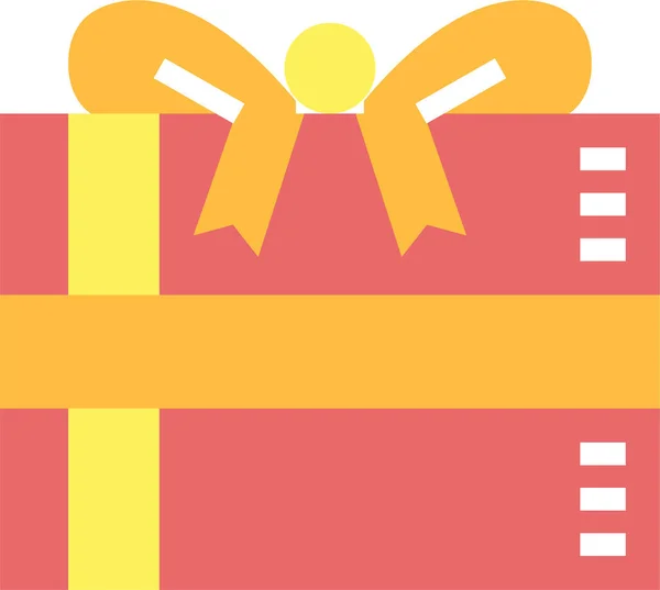 Icono Regalo Navidad Cumpleaños Estilo Plano — Vector de stock