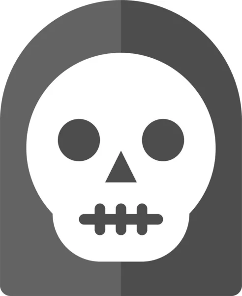 Ángel Muerte Carácter Halloween Icono Estilo Plano — Vector de stock