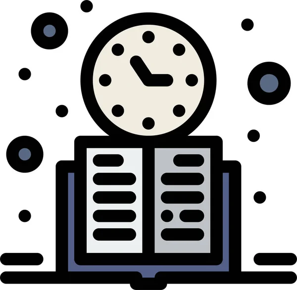 Livre Horloge Apprentissage Icône — Image vectorielle