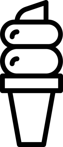 Kegel Eis Kegel Symbol Umriss Stil — Stockvektor