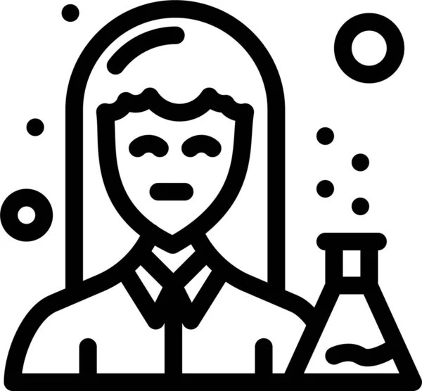 Kemist Kvinnlig Medicin Ikon Avatar Kategori — Stock vektor