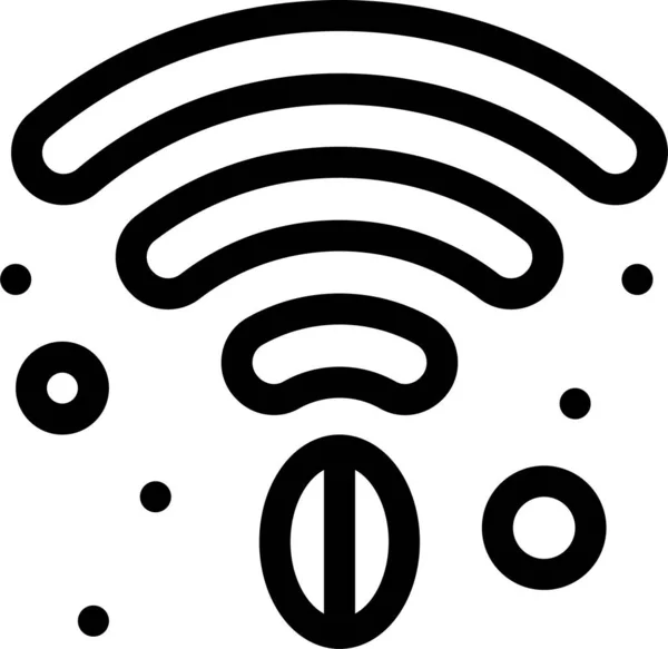 Café Café Wifi Icono Estilo Del Esquema — Archivo Imágenes Vectoriales