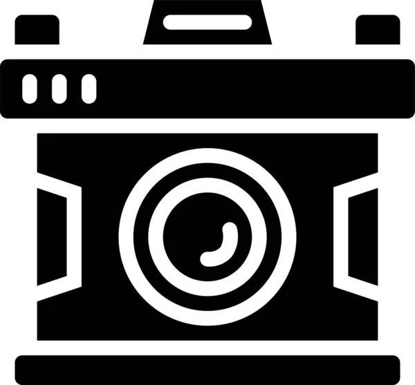 Camera Digital Photo Icon Solid Style — Stock Vector