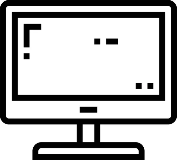 Icono Pantalla Monitor Computadora Estilo Esquema — Vector de stock