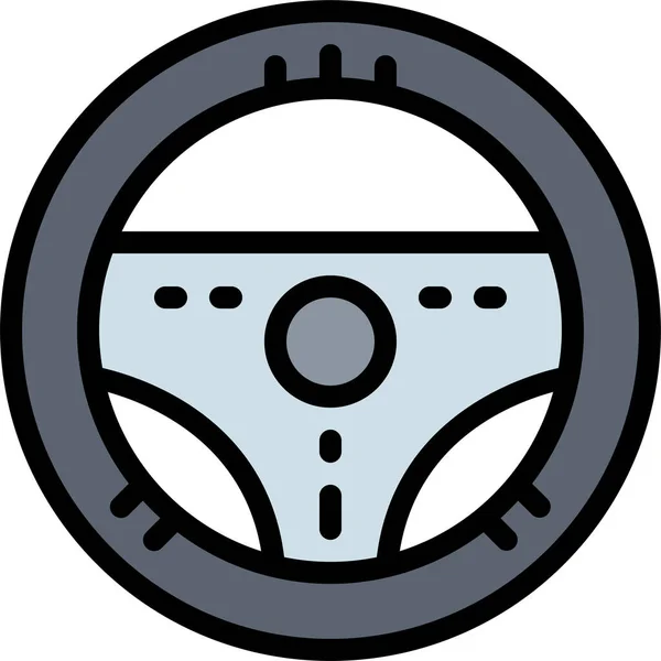 Car Driving Steering Icon Filled Outline Style — Stock Vector