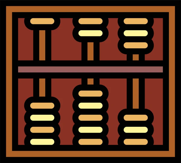 Abacus Obliczając Ikonę Porcelany Stylu Wypełnionego Zarysu — Wektor stockowy