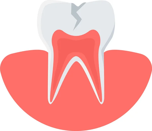 Dent Cavité Icône Dentaire Dans Style Plat — Image vectorielle