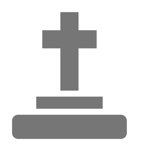 Christianity Religion Cross Icon Solid Style — ストックベクタ