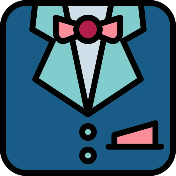 Fashion Men Suit Icon Filled Outline Style — 스톡 벡터