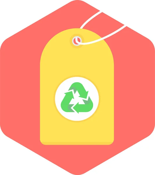 Eco Tag Ecology Icon Flat Style — Stock Vector
