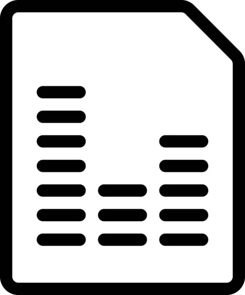Audio Equalizer Dateisymbol Umrissstil — Stockvektor