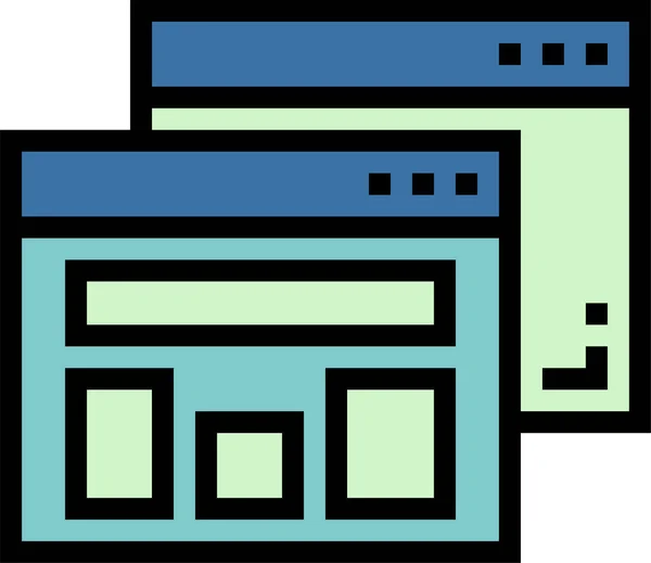 Browser Icon Für Kommunikationsseiten Stil Ausgefüllter Umrisse — Stockvektor