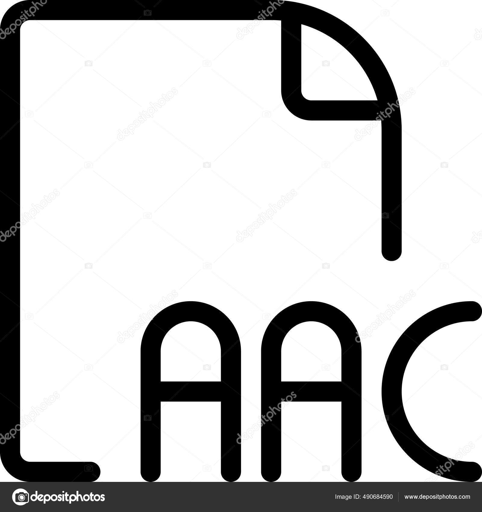Aac Audio File Icon Outline Style Stock Vector Image by ©iconfinder