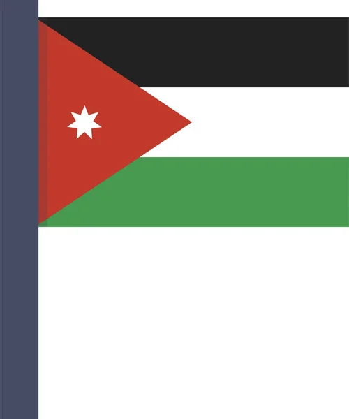 Country Flag Jordan Icon Flat Style — Stock Vector