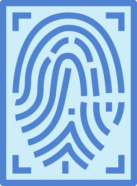 Icon Zur Identifizierung Von Fingerabdrücken Ausgefüllter Form — Stockvektor