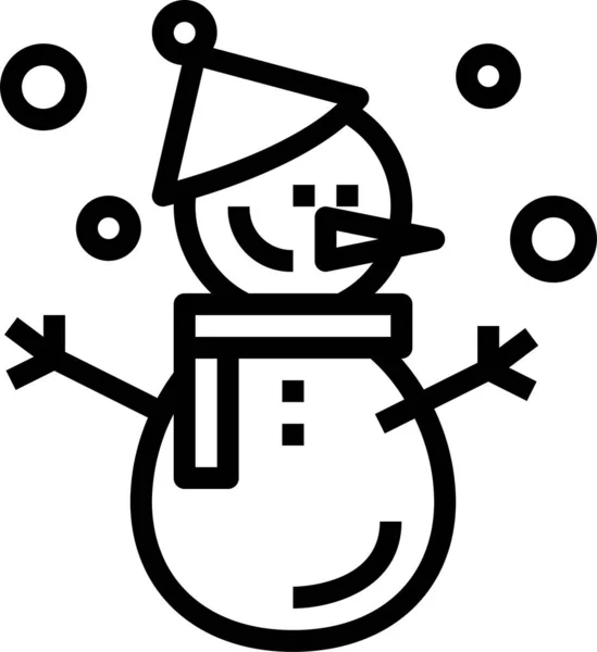 圣诞冰柱雪人图标 轮廓风格 — 图库矢量图片