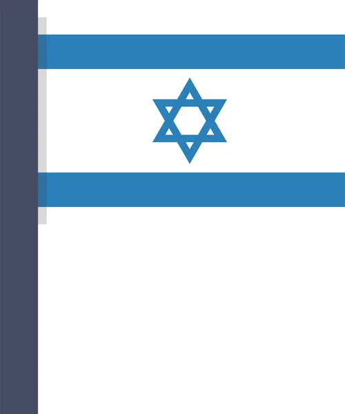 Land Vlag Israël Pictogram Platte Stijl — Stockvector