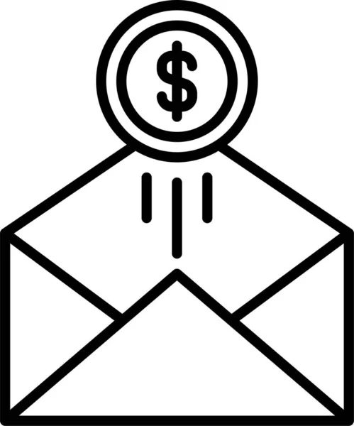 Mail Számla Fizetési Ikon Vázlatos Stílusban — Stock Vector