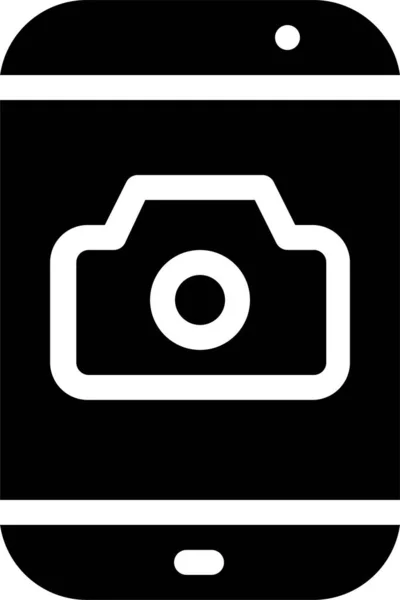 Camera Image Mobile Icon Solid Style — Stock Vector